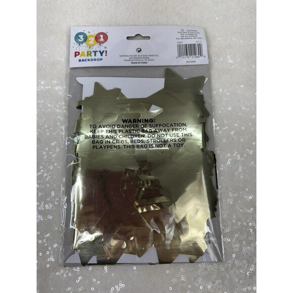 321 Party Gold Star Wall Backdrop 4ft x 5ft Photo Booth Decor Set If 10 Packs - Picture 4 of 5